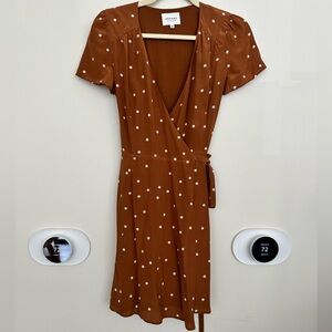 NEW Sezane Anastasia Silk Wrap mini Dress w/o tags